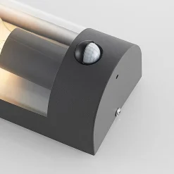 udendørs væglampe Junias, 24 cm, antracit, sensor^Lindby Discount