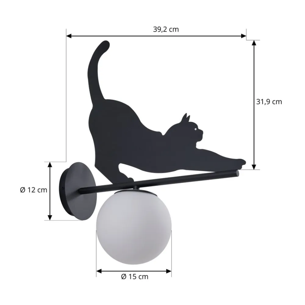 Lindby Terrassebelysning|Væglamper>udendørs væglampe Katti, metal, sort, IP44, kat