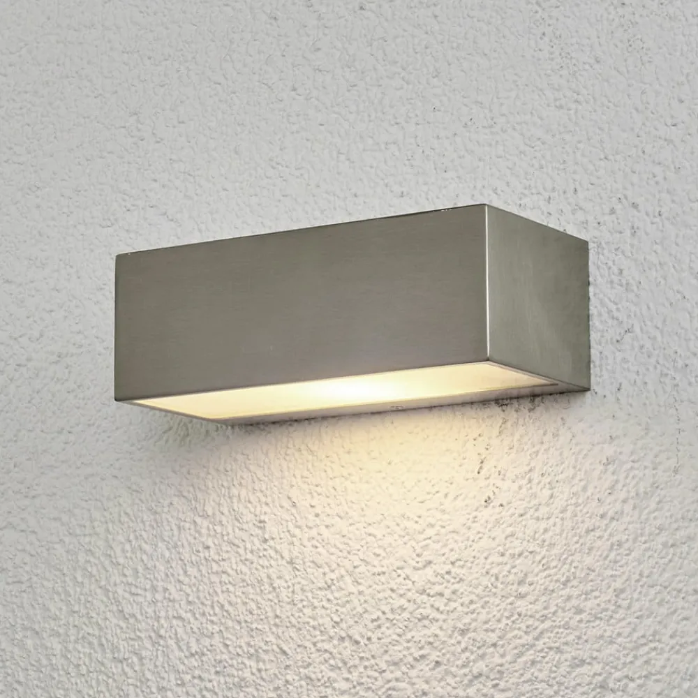 udendørs væglampe Leonora, 20 cm, kantet, stål^Lindby Clearance