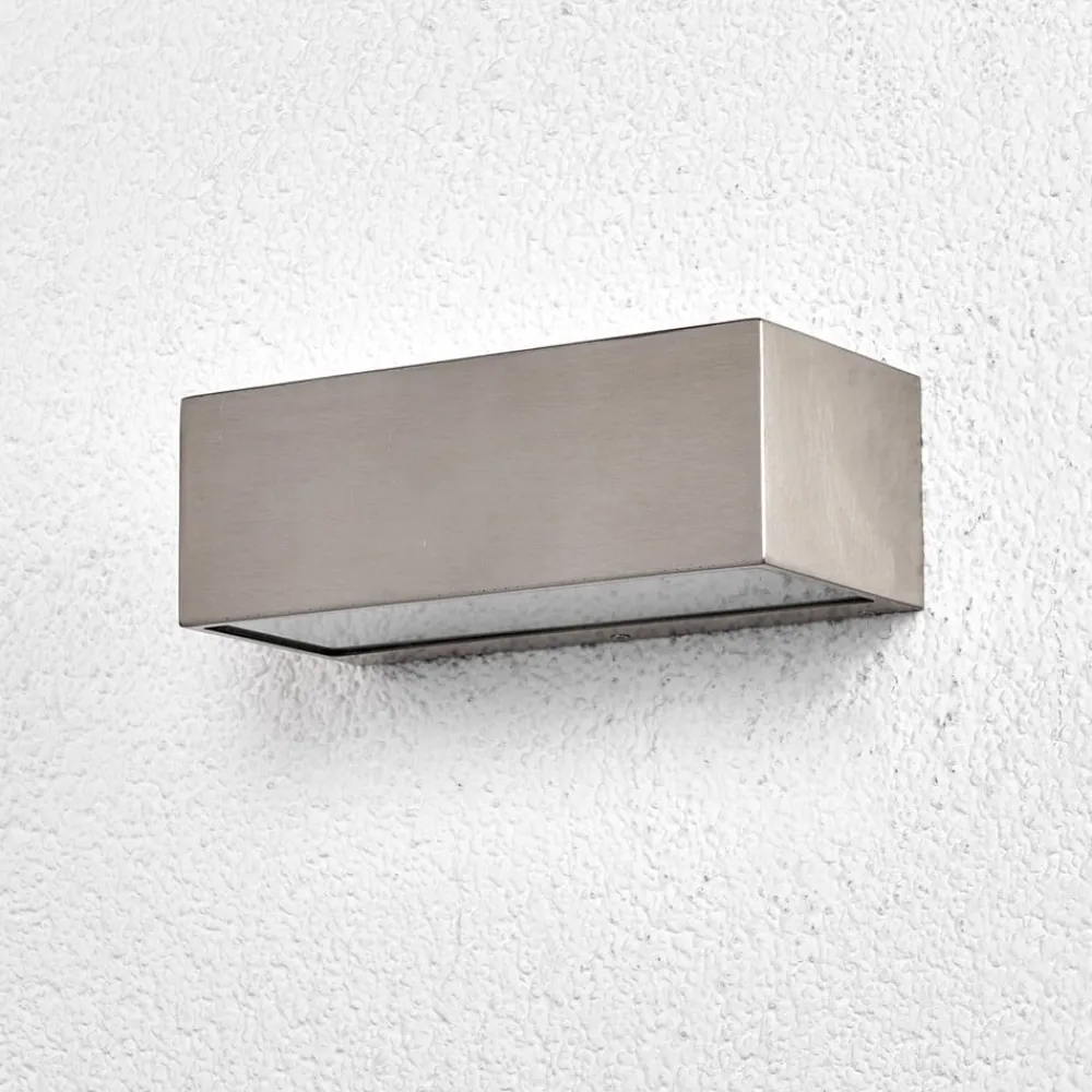 udendørs væglampe Leonora, 20 cm, kantet, stål^Lindby Clearance