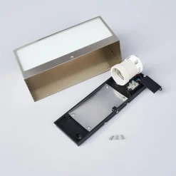 udendørs væglampe Leonora, 20 cm, kantet, stål^Lindby Clearance