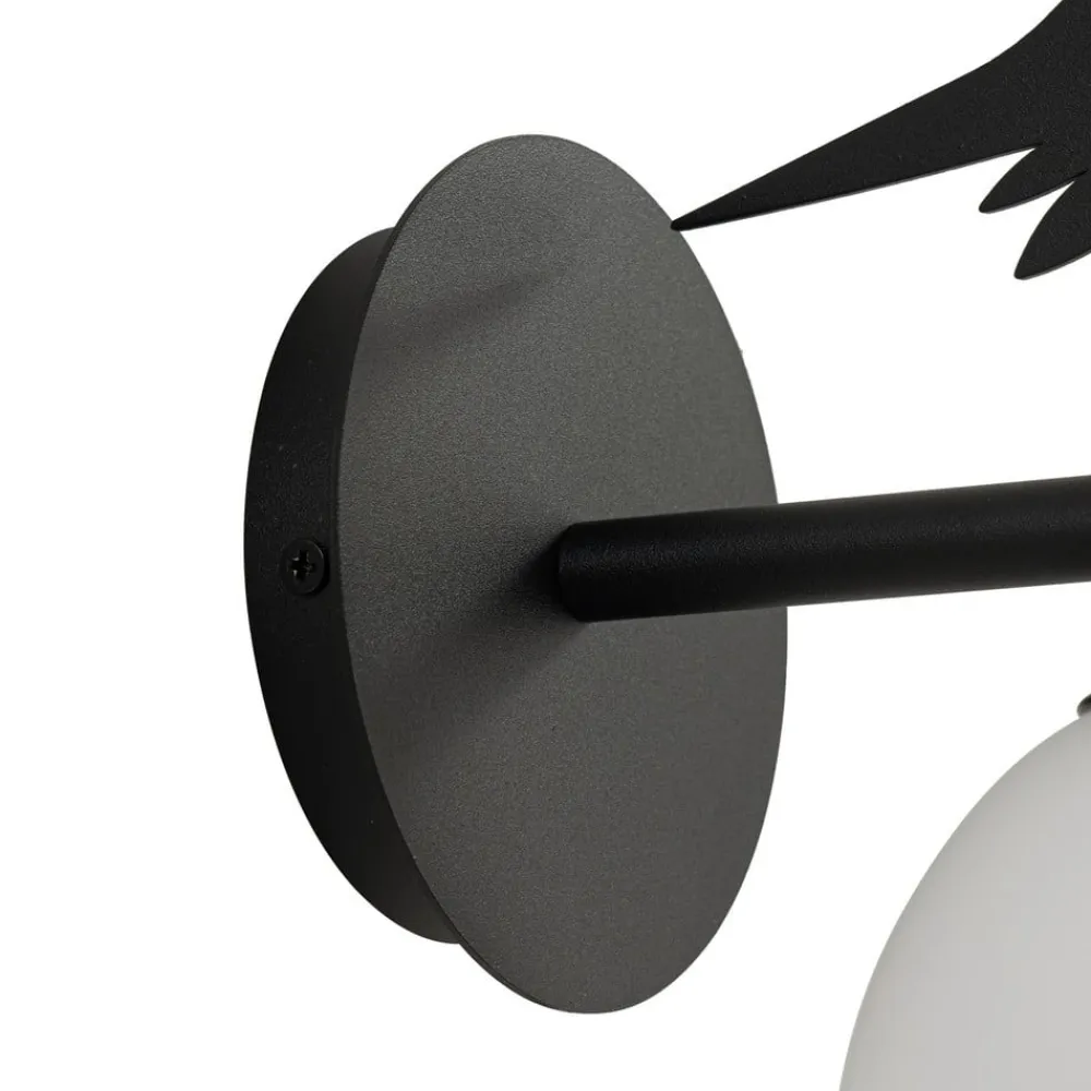 Lindby udendørs væglampe Lintu, metal, sort, IP44, fugl