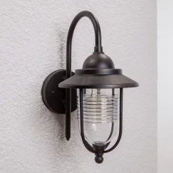 udendørs væglampe Meret, højde 37 cm, rustfarvet, aluminium^Lindby Outlet