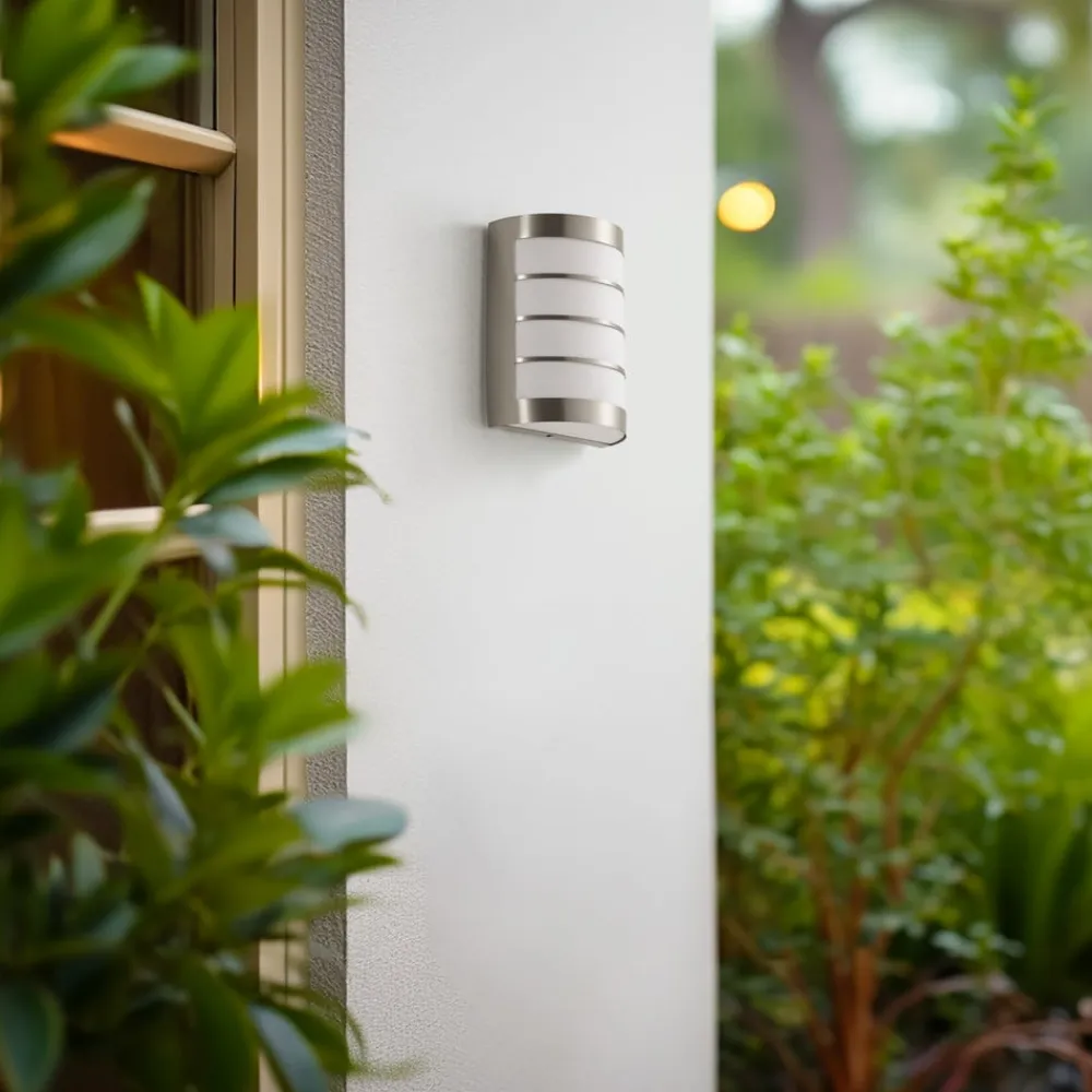 Lindby Terrassebelysning|Væglamper>udendørs væglampe Noyan, 20 cm, stål, IP44, E27