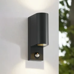 udendørs væglampe Palina, sensor, IP44, antracit^Lindby Online