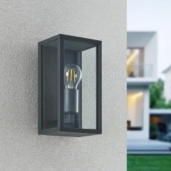 udendørs væglampe Peldar, klar, 1 lyskilde, 26 cm, metal^Lindby