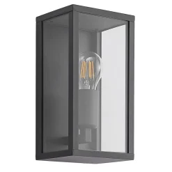 udendørs væglampe Peldar, klar, 1 lyskilde, 26 cm, metal^Lindby