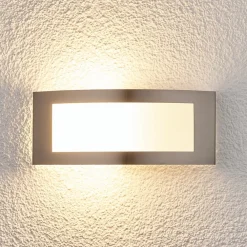 Lindby udendørs væglampe Raja, 25 cm bred, stål, IP44, E27