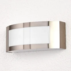 Lindby udendørs væglampe Raja, 25 cm bred, stål, IP44, E27