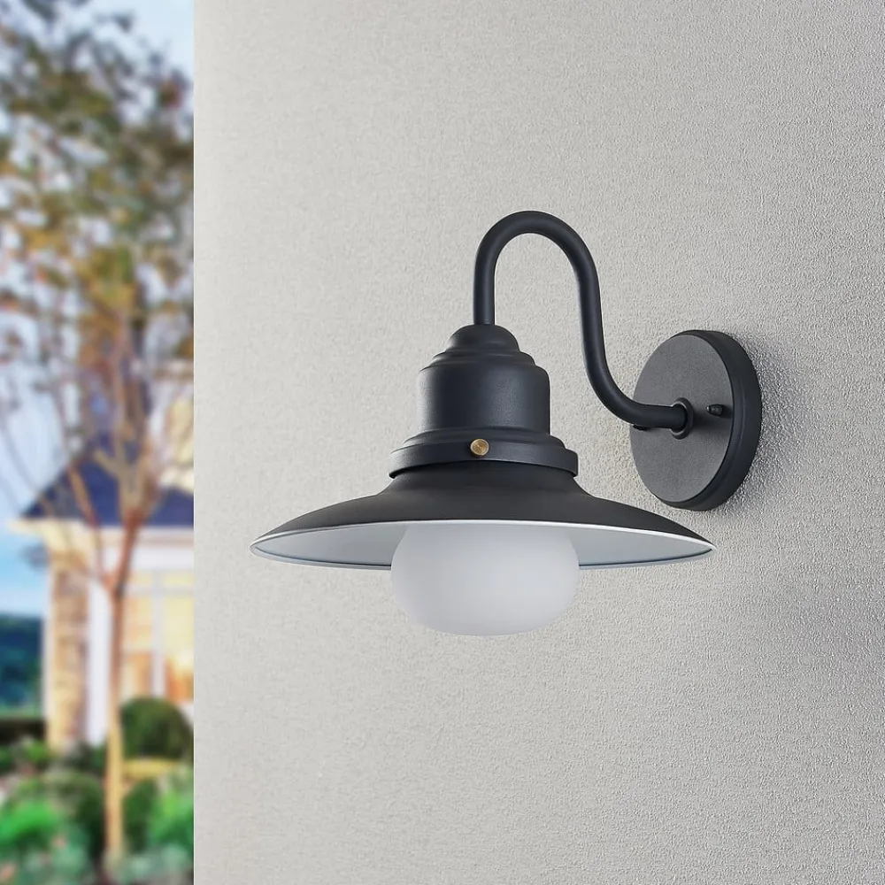 Lindby udendørs væglampe Roisin, antracit, metal, 31 cm