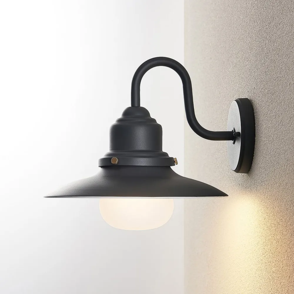 Lindby udendørs væglampe Roisin, antracit, metal, 31 cm