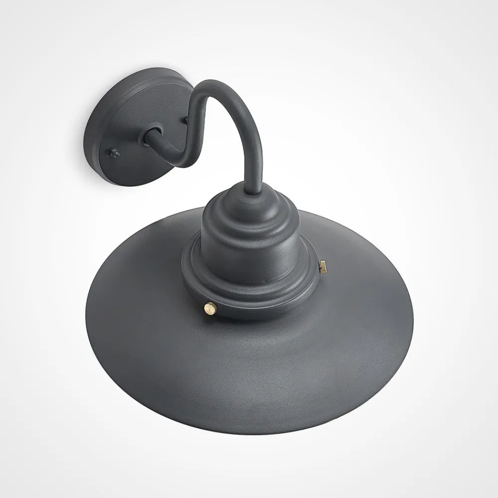 Lindby udendørs væglampe Roisin, antracit, metal, 31 cm