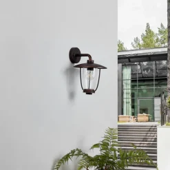 Lindby Væglamper>udendørs væglampe Satish, kobberfarvet, jern, 32 cm