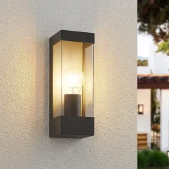 udendørs væglampe Tilian, højde 25 cm, antracit, stål^Lindby Discount