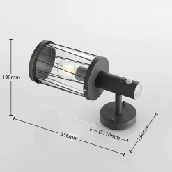 udendørs væglampe Yonan, højde 34 cm, antracit, sensor^Lindby Clearance