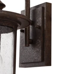 Lindby udendørs væglampe Zayn, rustfarvet, glas, IP23