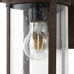 Lindby udendørs væglampe Zayn, rustfarvet, glas, IP23