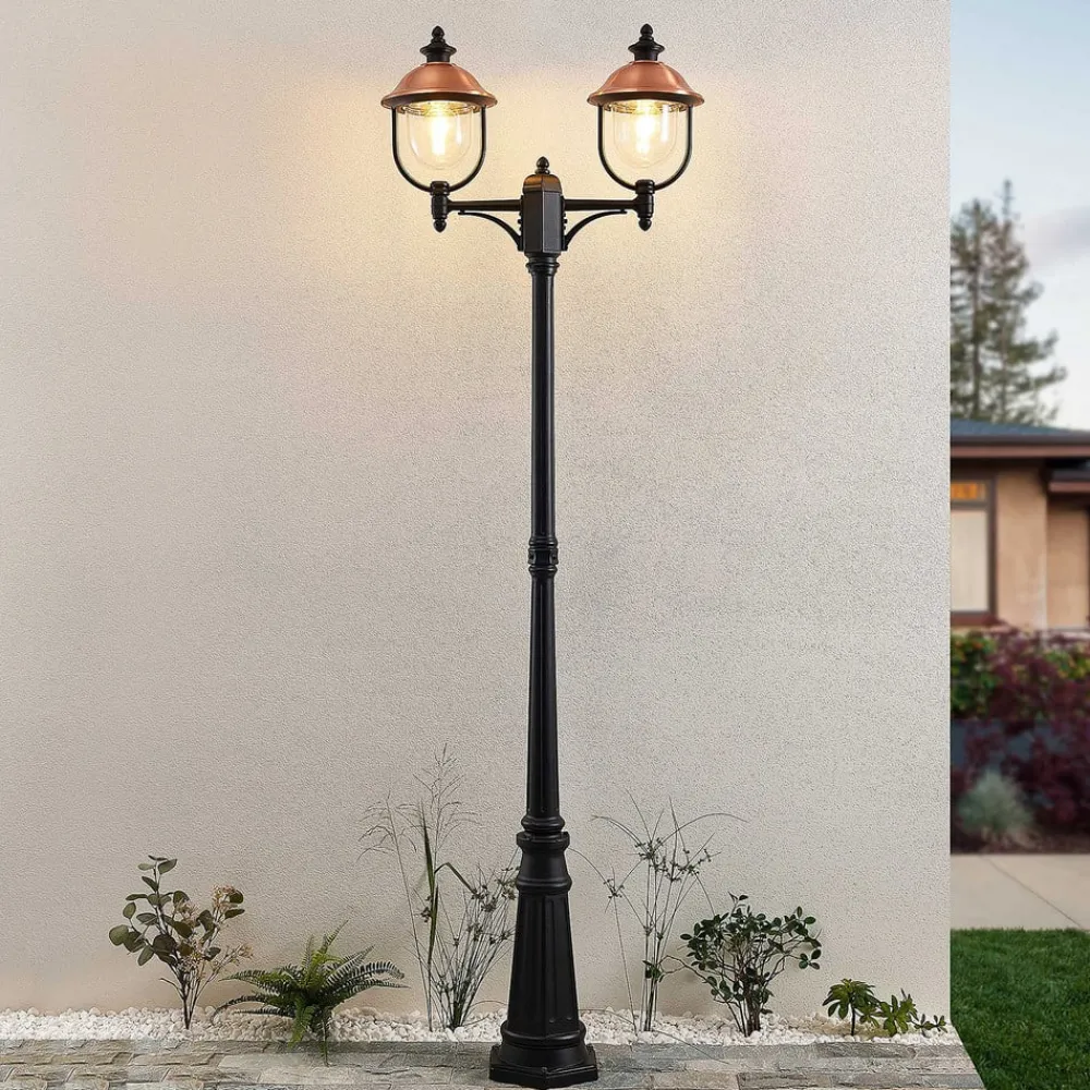 udendørslampe Clint, 225 cm, 2 lyskilder, saltvandsresistent, E27^Lindby Clearance