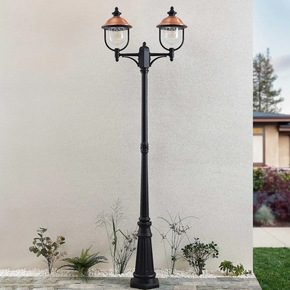 udendørslampe Clint, 225 cm, 2 lyskilder, saltvandsresistent, E27^Lindby Clearance