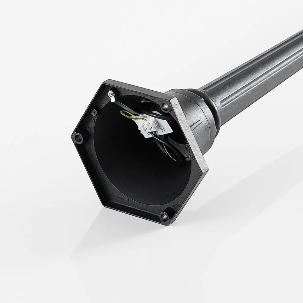 Lindby Lygtepæle>udendørslampe Clint, 177 cm, metal, saltvandsresistent, E27