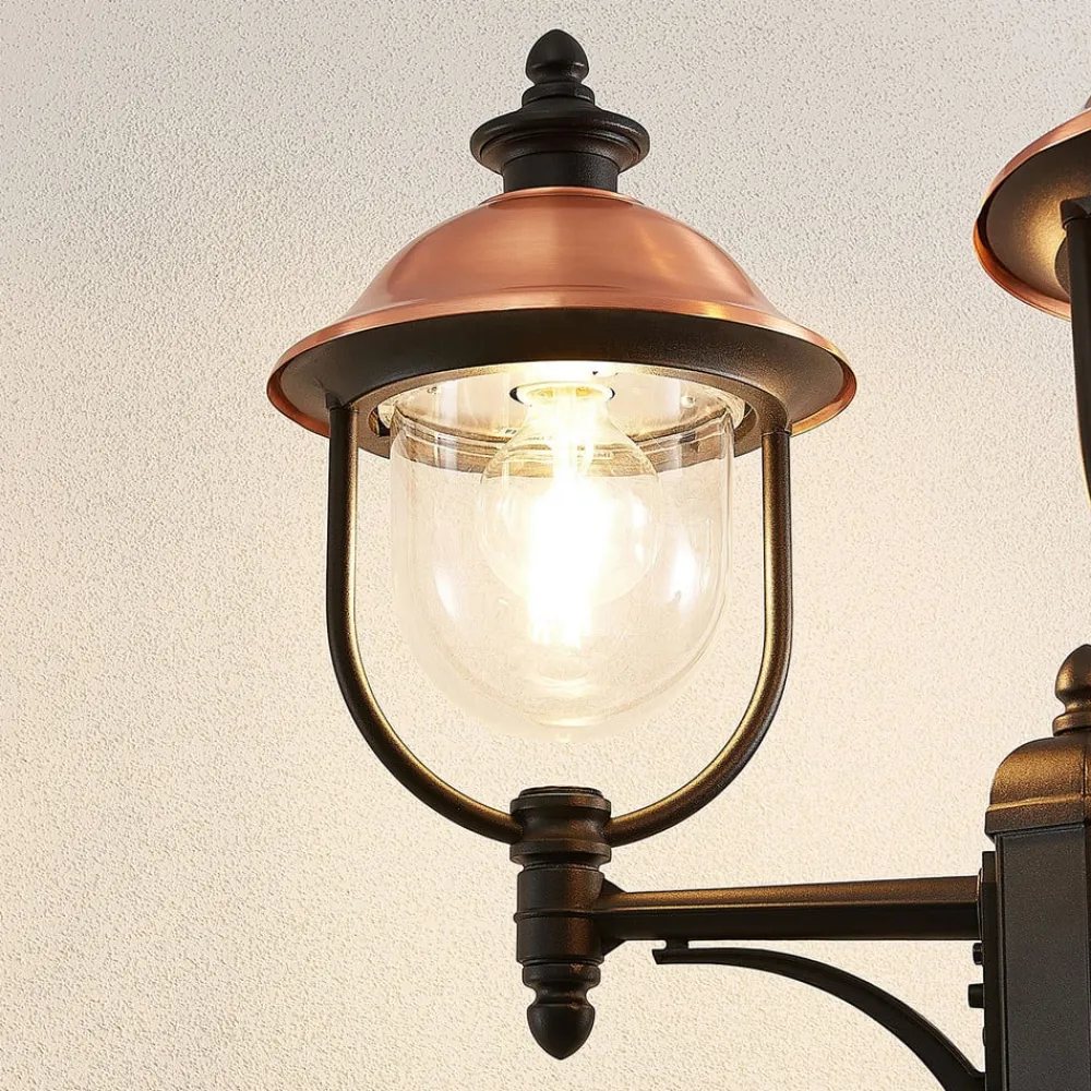 Lindby udendørslampe Clint, 225 cm, 3 lyskilder, saltvandsresistent, E27