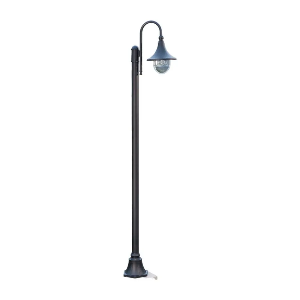 Lindby Lygtepæle>udendørslampe Daphne, 220 cm, sort, E27, IP44