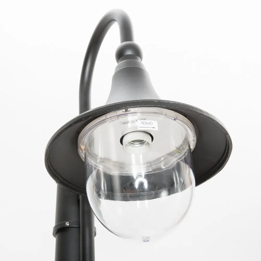 Lindby Lygtepæle>udendørslampe Daphne, 220 cm, sort, E27, IP44