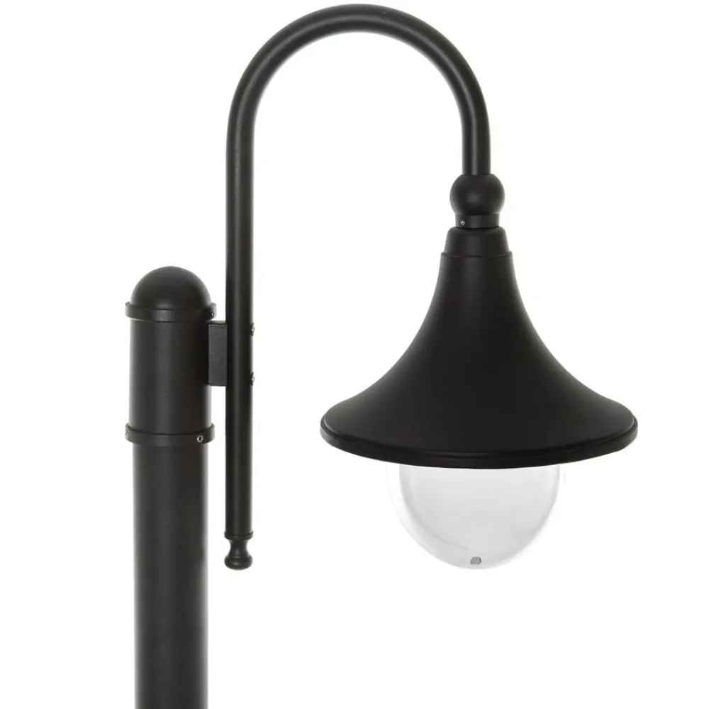 Lindby Lygtepæle>udendørslampe Daphne, 220 cm, sort, E27, IP44