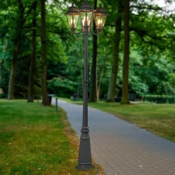 udendørslampe Edana, 212 cm, 3 lyskilder, antracit, E27, IP44^Lindby Online