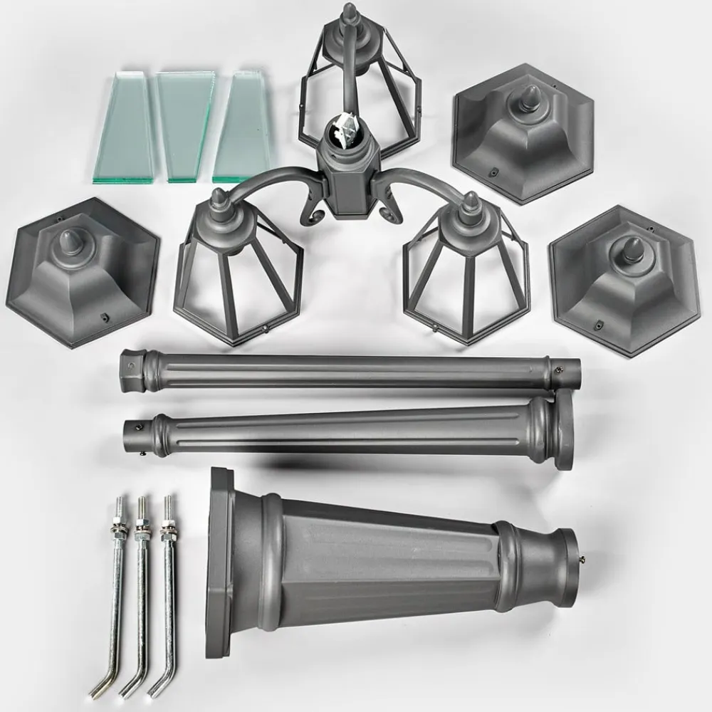 udendørslampe Edana, 212 cm, 3 lyskilder, antracit, E27, IP44^Lindby Online