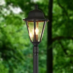 Lindby udendørslampe Edana, 211 cm, antracit, E27, IP44