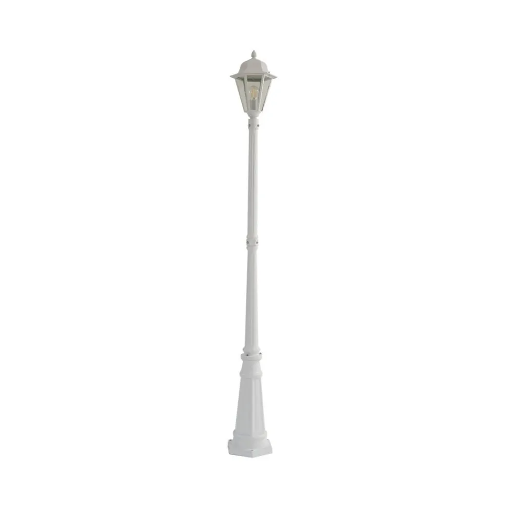 Lindby udendørslampe Edana, 211 cm, hvid, metal, E27, IP44