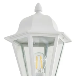 Lindby udendørslampe Edana, 211 cm, hvid, metal, E27, IP44