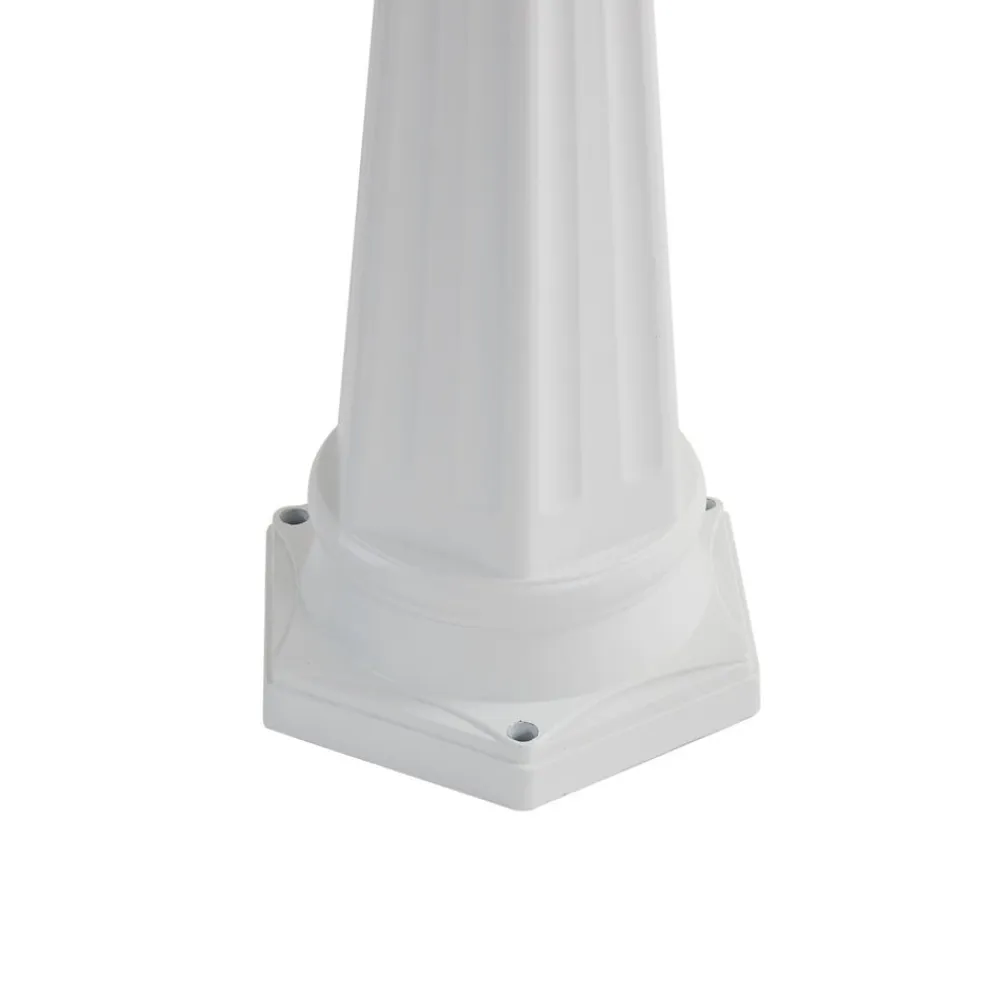 Lindby udendørslampe Edana, 211 cm, hvid, metal, E27, IP44