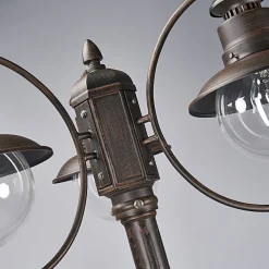 Lindby udendørslampe Eddie, 198 cm, rust, metal, IP44, E27