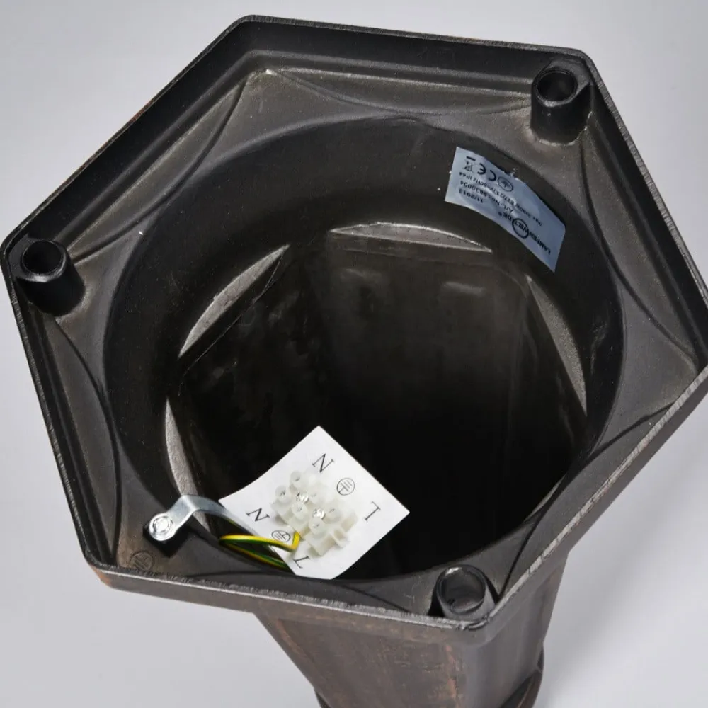 Lindby udendørslampe Eddie, 198 cm, rust, metal, IP44, E27