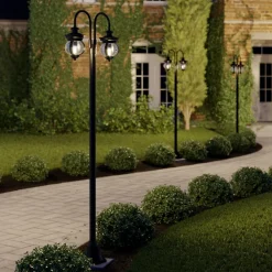 udendørslampe Farley, 215 cm, 2 lyskilder, IP44, E27^Lindby Outlet