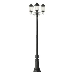 Lindby udendørslampe Nane, 217 cm, sort, saltvandsresistent, E27