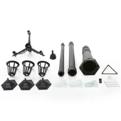 Lindby udendørslampe Nane, 217 cm, sort, saltvandsresistent, E27