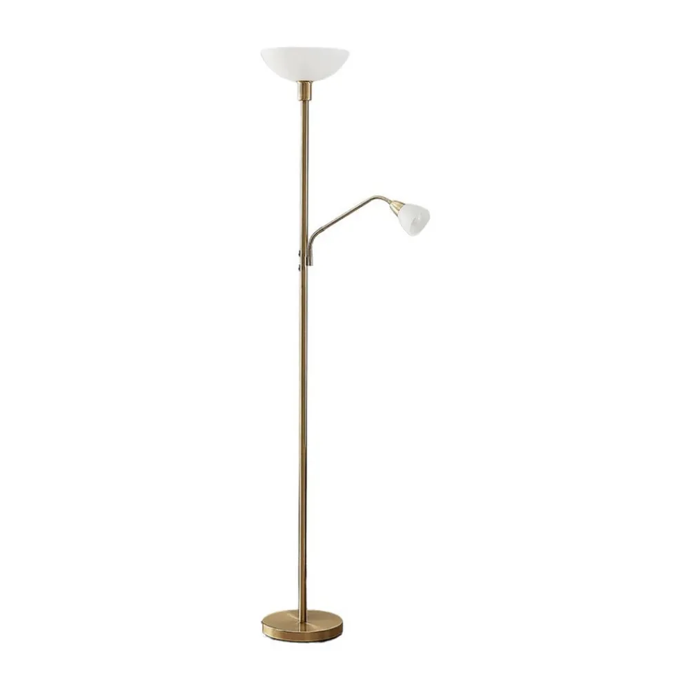 Lindby Gulvlamper|Gulvlamper>uplight Jost, 180 cm, messing, læselampe, E27