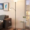 Lindby Pendellamper|Gulvlamper>uplight Jost, 180 cm, nikkelfarvet, læselampe