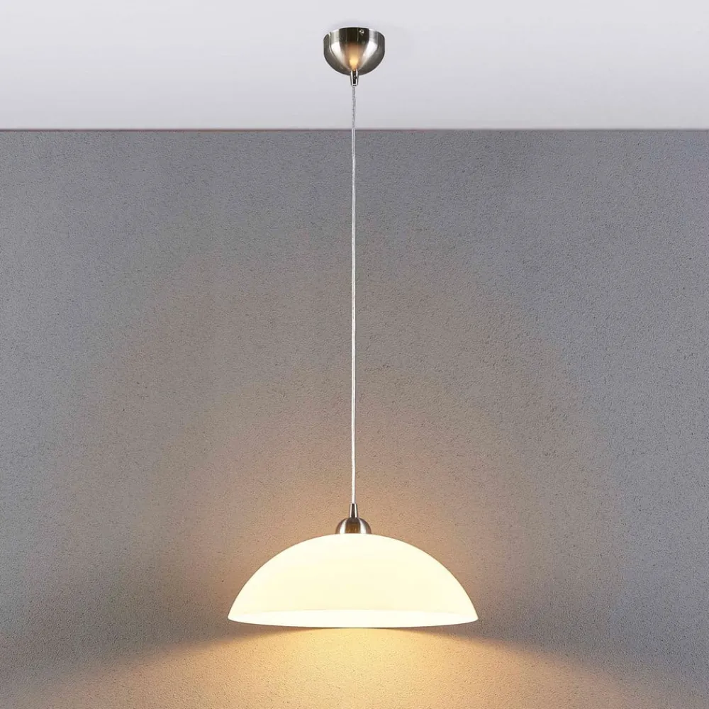 Valeria hængelampe, hvid, glas, Ø 40 cm, E27^Lindby Clearance