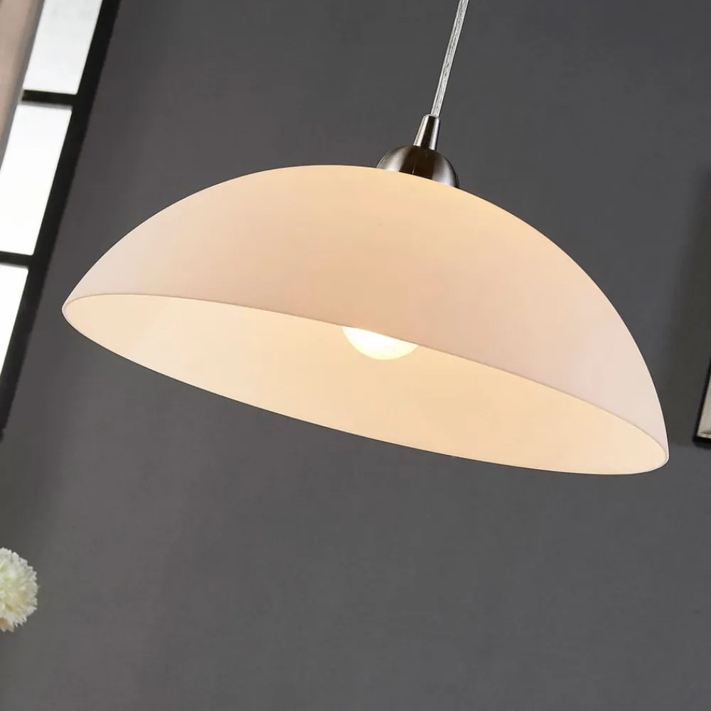 Valeria hængelampe, hvid, glas, Ø 40 cm, E27^Lindby Clearance