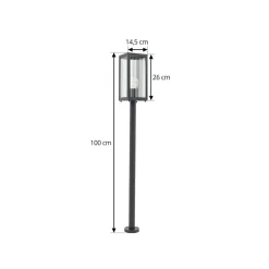 vejlampe Bolgar, sort, metal, glas, 15 cm^Lindby Sale