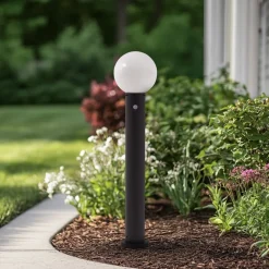 vejlampe Dangan, hvid, 90 cm, glas, sensor^Lindby