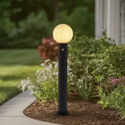 vejlampe Dangan, hvid, 90 cm, glas, sensor^Lindby