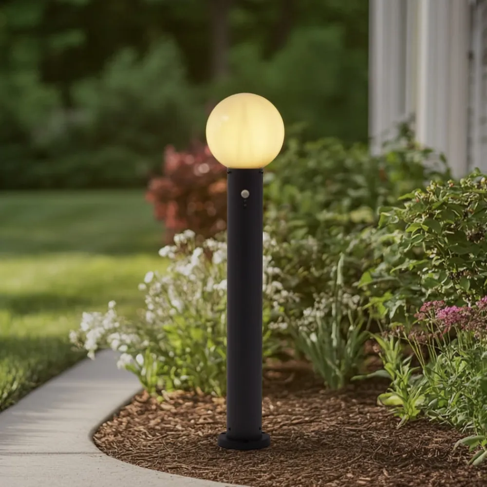 vejlampe Dangan, hvid, 90 cm, glas, sensor^Lindby