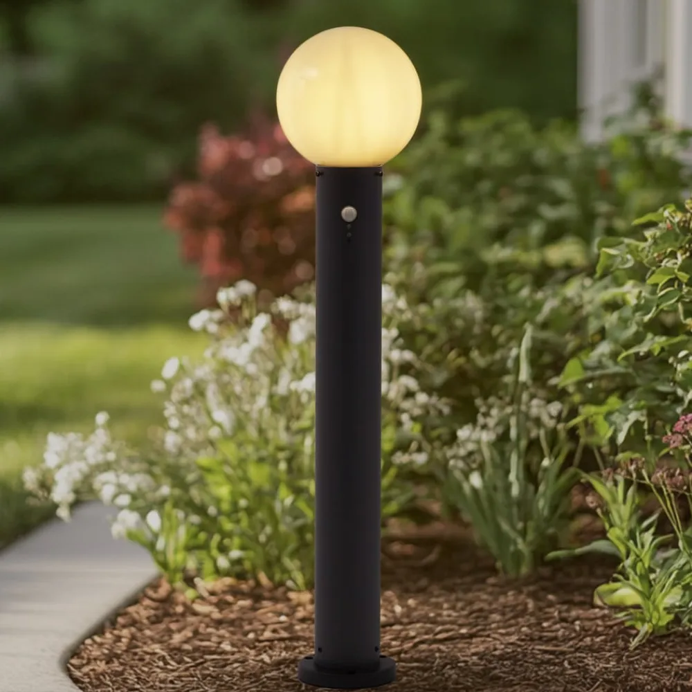 vejlampe Dangan, hvid, 90 cm, glas, sensor^Lindby