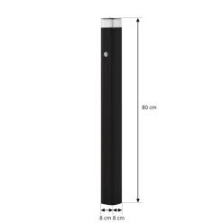 Lindby vejlampe Halvar, 80 cm, sort, IP65, GU10, sensor