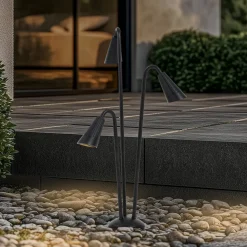 Lindby vejlampe Sorvete, sort, metal, 3 lyskilder, 83 cm